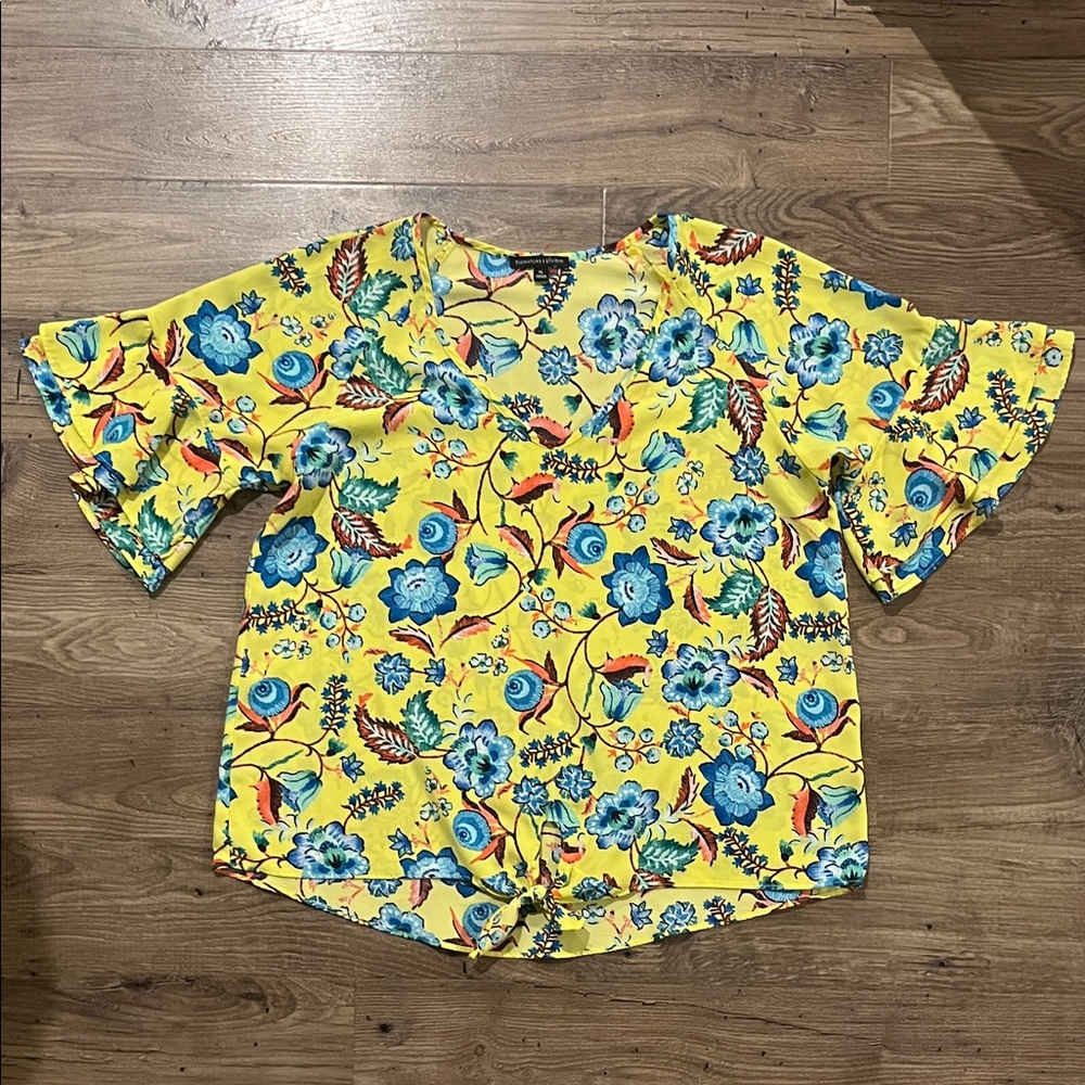 Signature Studio Yellow Floral Blouse